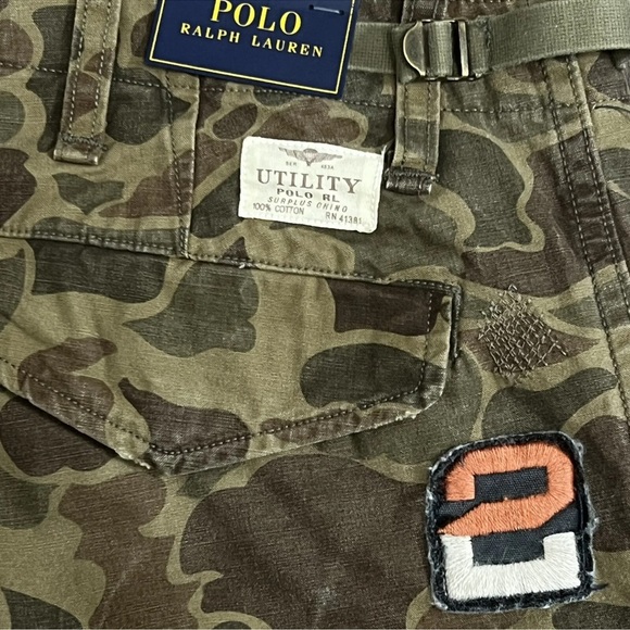 Polo Ralph Lauren Men Size 34 X 32 Voyager Multi Camo Pants Patch Work Utility - Picture 16 of 16